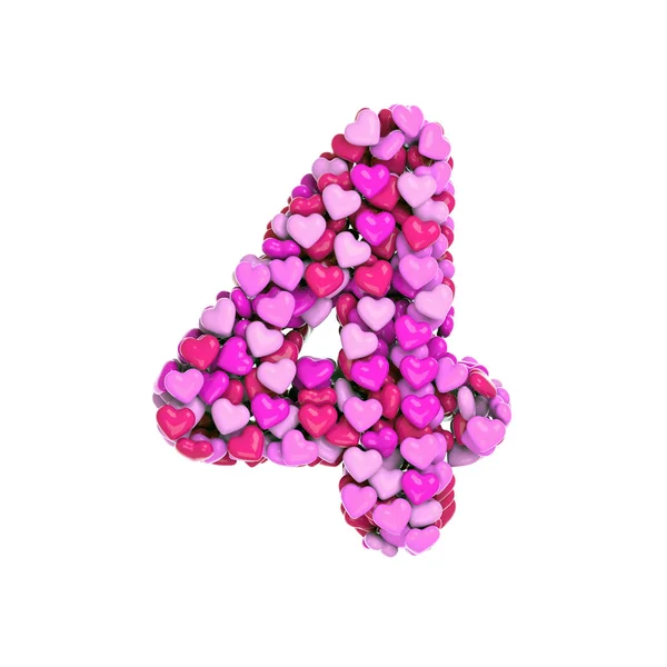 Valentinstag Nummer Herzziffer Isoliert Auf Weißem Hintergrund Dieses Alphabet Ist — Stockfoto