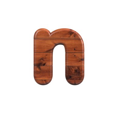 ahşap mektup N-küçük 3D ahşap tahta yazı tipi-doğa, ekoloji veya dekorasyon ilgili konularda uygun