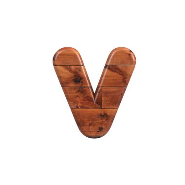ahşap mektup V-küçük 3D ahşap tahta yazı tipi-doğa, ekoloji veya dekorasyon ilgili konularda uygun