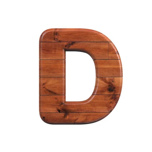 Lettera di legno D - Carattere di tavola di legno 3d maiuscola - adatto per la natura, l'ecologia o la decorazione argomenti correlati — Foto Stock