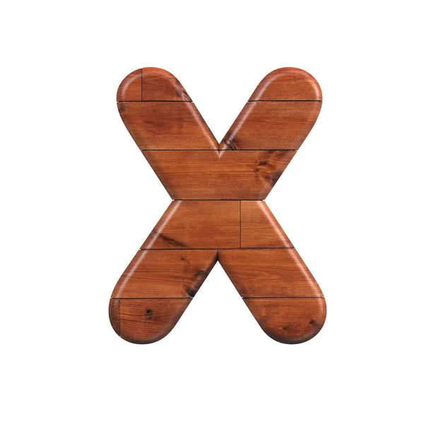 Wood letter X - Upper-case 3d wooden plank font - suitable for nature, ecology or decoration related subjects — Stock Photo, Image