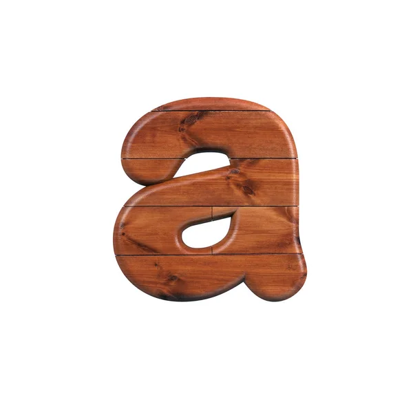 Lettre en bois A - polices de planches en bois 3d minuscules - Convient aux sujets liés à la nature, à l'écologie ou à la décoration — Photo