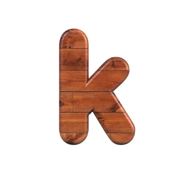 Hout letter K-kleine 3D houten plank font-geschikt voor natuur, ecologie of decoratie gerelateerde onderwerpen — Stockfoto