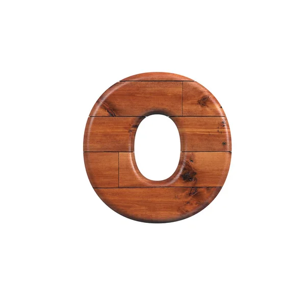 Wood letter O - Small 3d wooden plank font - Suitable for nature, ecology or decoration related subjects — Stock Photo, Image