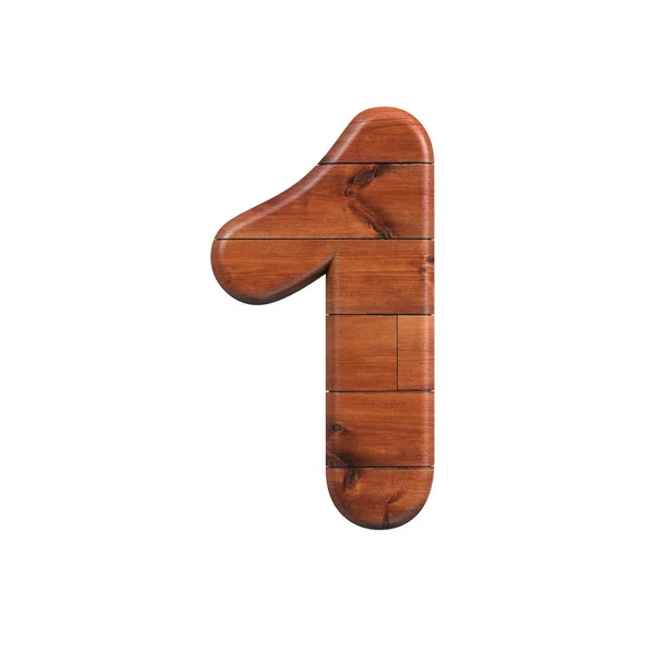 Trä nummer 1-3D trä planka siffra-lämplig för natur, ekologi eller dekoration relaterade ämnen — Stockfoto