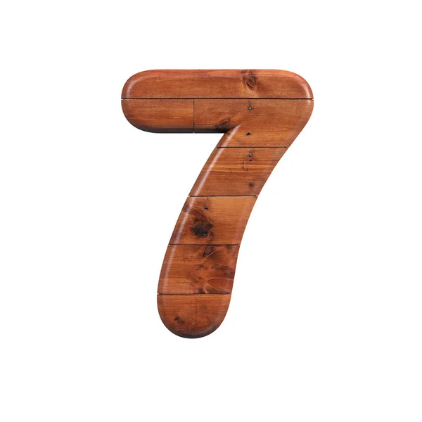 Trä nummer 7-3D trä planka siffra-lämplig för natur, ekologi eller dekoration relaterade ämnen — Stockfoto