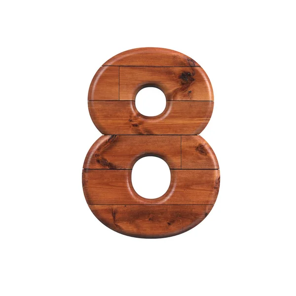 Madeira número 8 - 3d prancha de madeira dígito - Adequado para a natureza, ecologia ou decoração assuntos relacionados — Fotografia de Stock
