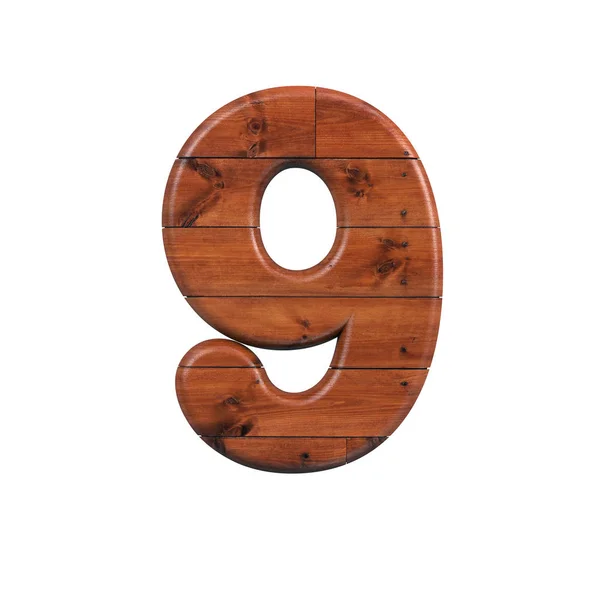 Hout nummer 9-3D houten plank cijfer-geschikt voor natuur, ecologie of decoratie gerelateerde onderwerpen — Stockfoto