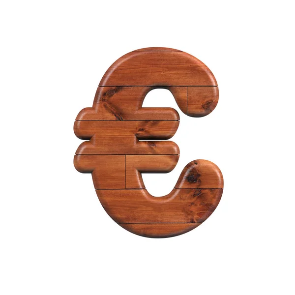 Wood euro currency sign  - 3d Business wooden plank symbol - Suitable for nature, ecology or decoration related subjects — Stock Photo, Image