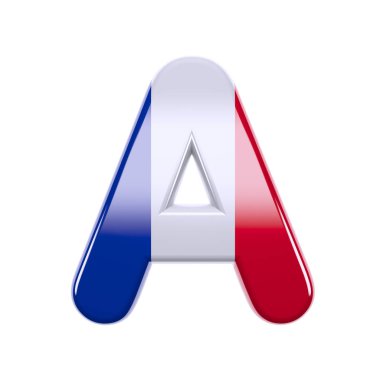 Fransa mektup A-Capital 3D Fransız bayrağı yazı-Fransa, Paris veya demokrasi kavramı