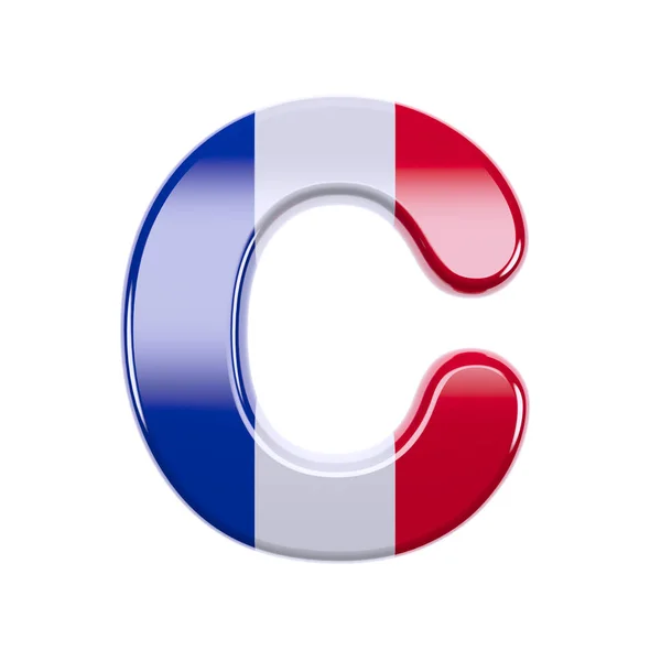 France letter C - Capital 3d French flag font - France, Paris or democracy concept — Stock Photo, Image