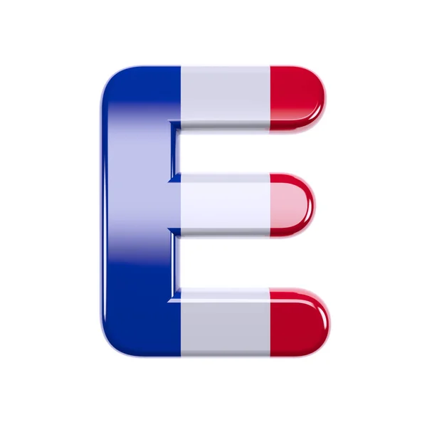 France letter E - Capital 3d French flag font - France, Paris or democracy concept — Stock Photo, Image