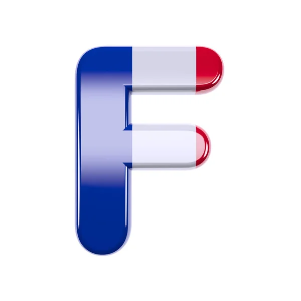 France letter F - Upper-case 3d French flag font - France, Paris or democracy concept — Stock Photo, Image