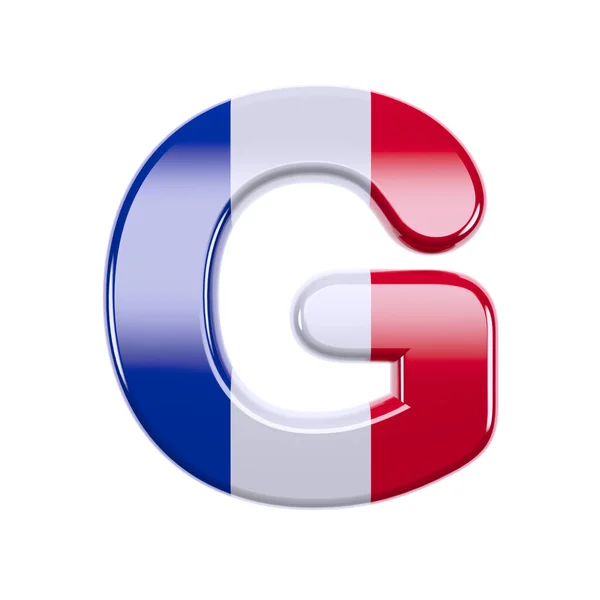 Francia lettera G - Capital 3d font bandiera francese - Francia, Parigi o concetto di democrazia — Foto Stock