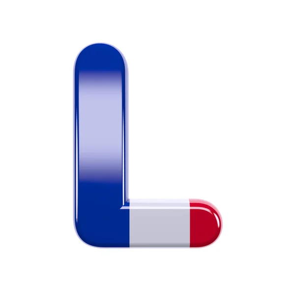 France letter L - Capital 3d French flag font - France, Paris or democracy concept — Stock Photo, Image