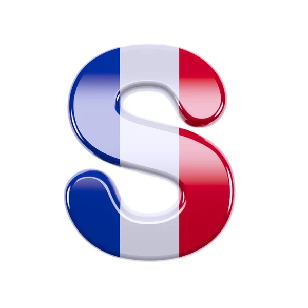 France letter S - Uppercase 3d French flag font - France, Paris or democracy concept — Stock Photo, Image