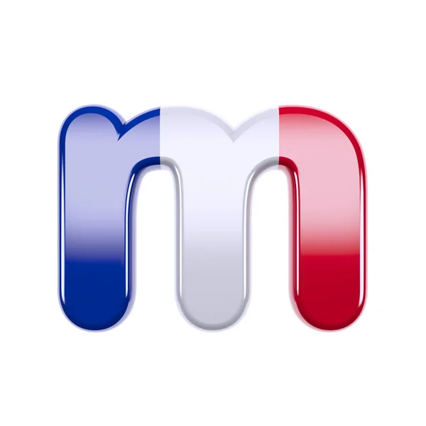 France letter M - Lowercase 3d French flag font - France, Paris or democracy concept — Stock Photo, Image