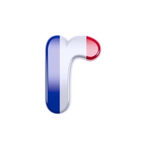 France letter R - Lower-case 3d French flag font - France, Paris or democracy concept — Stock Photo, Image