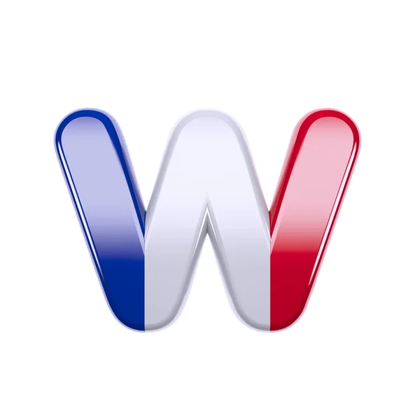 France letter W - Lower-case 3d French flag font - France, Paris or democracy concept — Stock Photo, Image