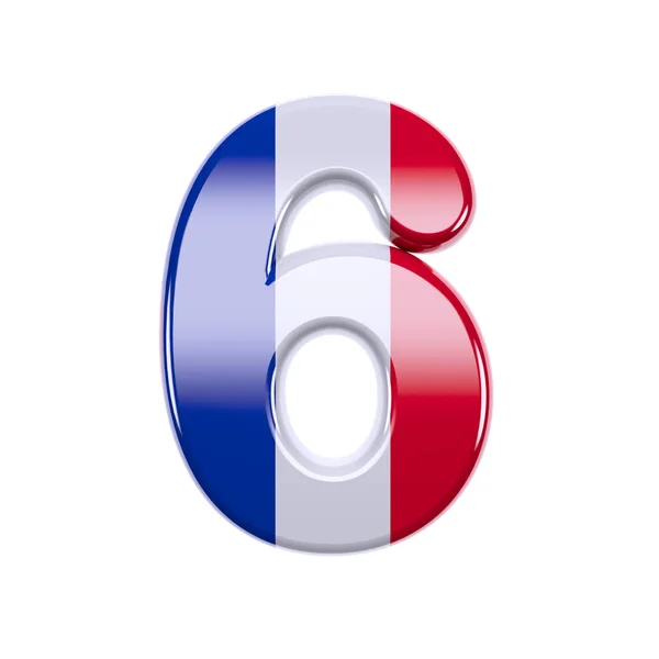 France number 6 -  3d French flag digit - France, Paris or democracy concept — Stock Photo, Image