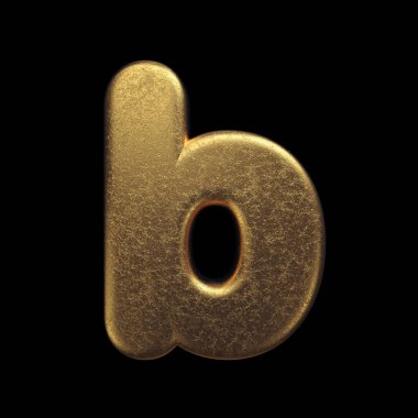 Altın harf B - Küçük harf 3d değerli metal yazı tipi - servet, iş veya lüks konular için uygundur