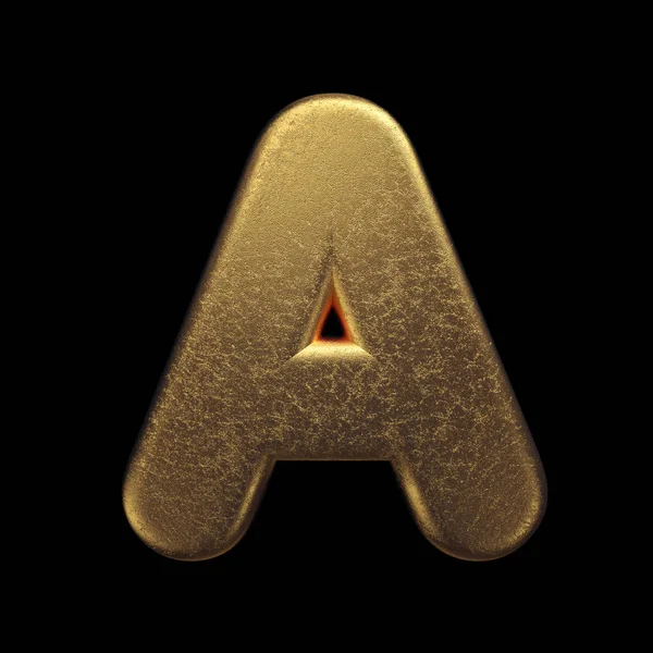 Gold letter A - Capital 3d precious metal font - suitable for fortune, business or luxury related subjects — Stock Photo, Image