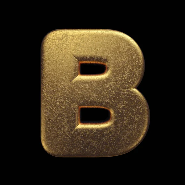 Gold letter B - Capital 3d precious metal font - suitable for fortune, business or luxury related subjects — Stock Photo, Image