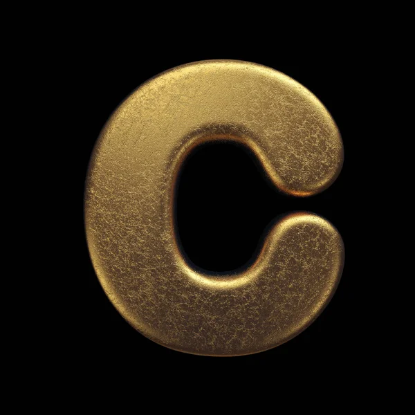 Gold letter C - Capital 3d font in metallo prezioso - adatto per fortuna, affari o argomenti legati al lusso — Foto Stock