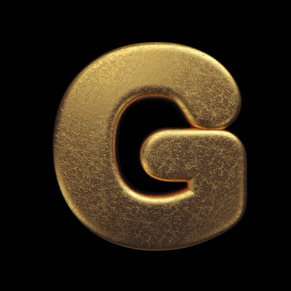 Guld bokstav G - Capital 3d ädelmetall typsnitt - lämplig för förmögenhet, affärer eller lyx relaterade ämnen — Stockfoto