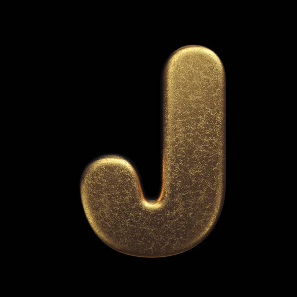 Gouden letter J - Uppercase 3d edelmetaal lettertype - geschikt voor fortuin, bedrijf of luxe gerelateerde onderwerpen — Stockfoto