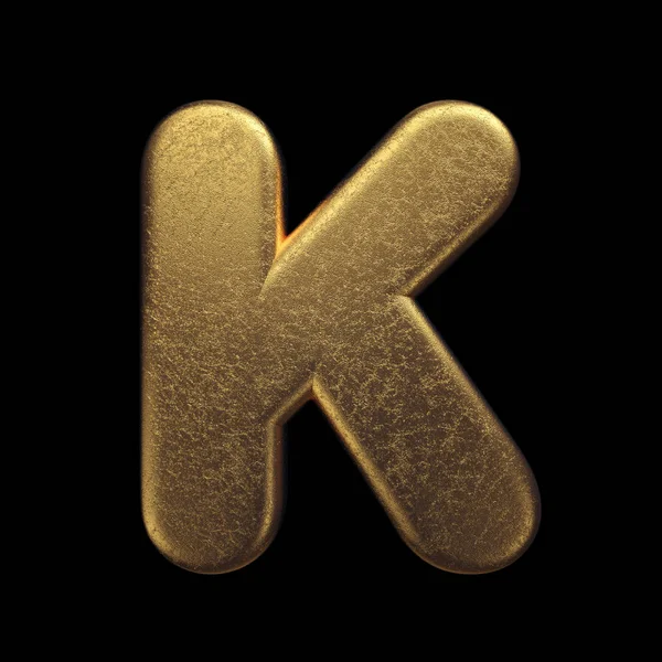 Gold letter K - Capital 3d precious metal font - suitable for fortune, business or luxury related subjects — Stock Photo, Image