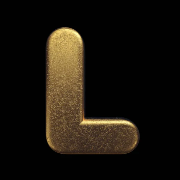 Gold letter L - Capital 3d precious metal font - suitable for fortune, business or luxury related subjects — Stock Photo, Image