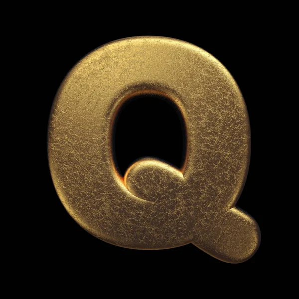 Gold letter Q - Upper-case 3d precious metal font - suitable for fortune, business or luxury related subjects — Stock Photo, Image