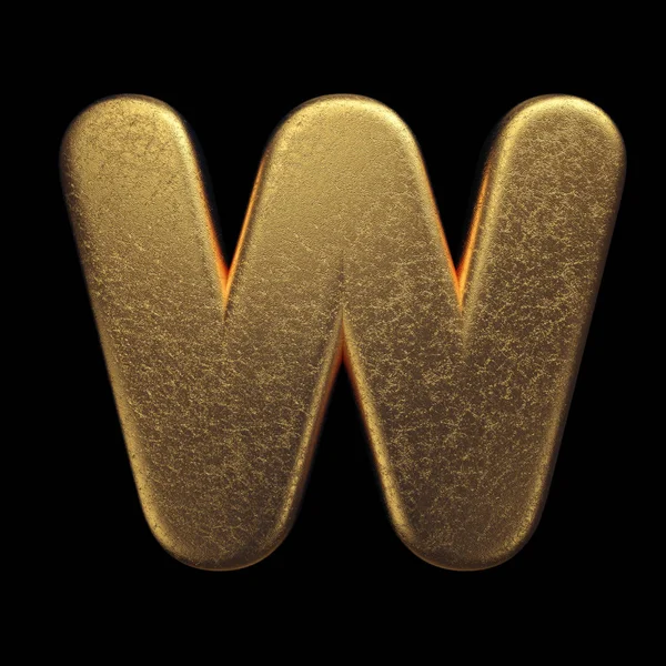 Gold letter W - Capital 3d precious metal font - suitable for fortune, business or luxury related subjects — Stock Photo, Image