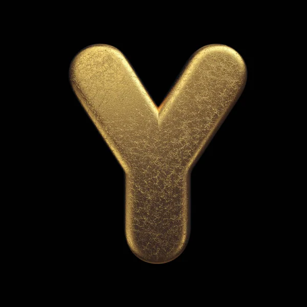 Gold letter Y - Capital 3d precious metal font - suitable for fortune, business or luxury related subjects — Stock Photo, Image