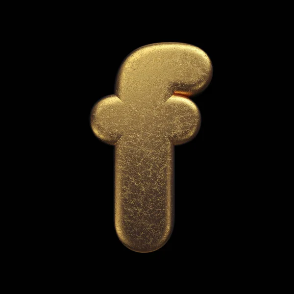 Gold letter F - Small 3d precious metal font - Adequado para temas relacionados com fortuna, negócios ou luxo — Fotografia de Stock