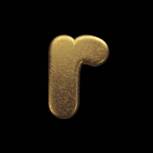 Letra de oro R - letra de metal precioso 3d minúscula - Adecuado para temas relacionados con la fortuna, negocios o lujo — Foto de Stock