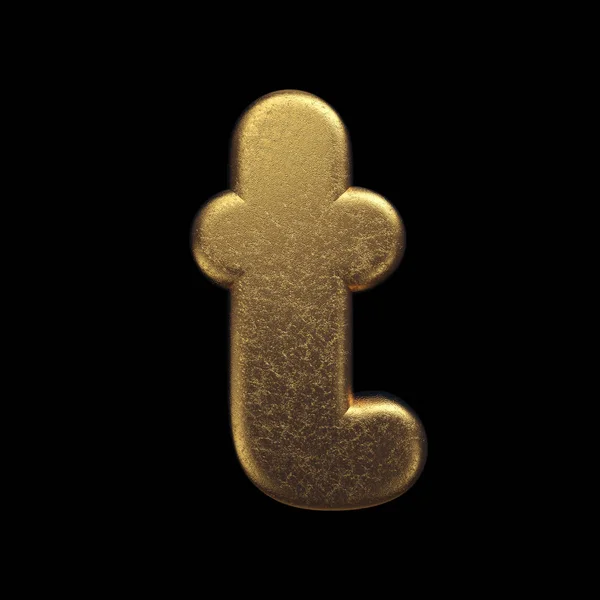 Goldbuchstabe T - 3D-Edelmetallschrift in Kleinbuchstaben - Geeignet für Glücks-, Geschäfts- oder Luxusthemen — Stockfoto
