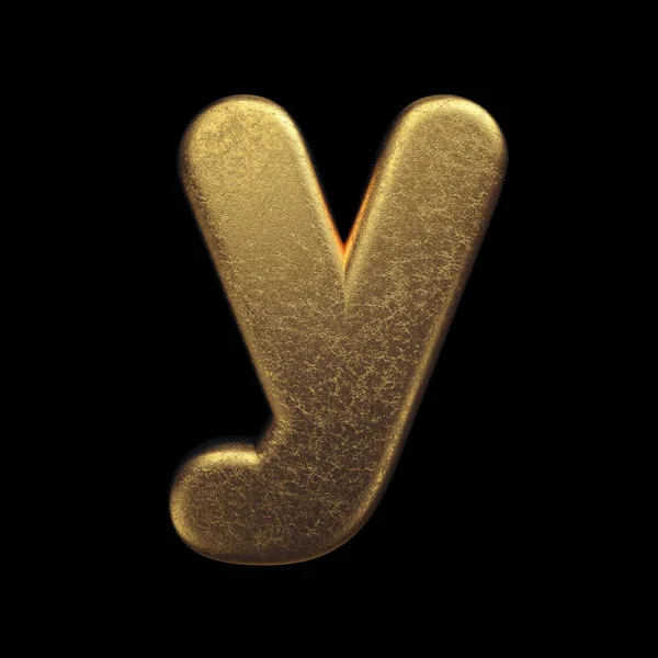 Золота літера Y - маленький 3d дорогоцінний металевий шрифт Підходить для статку, бізнесу або предметів, пов'язаних з розкішшю — стокове фото