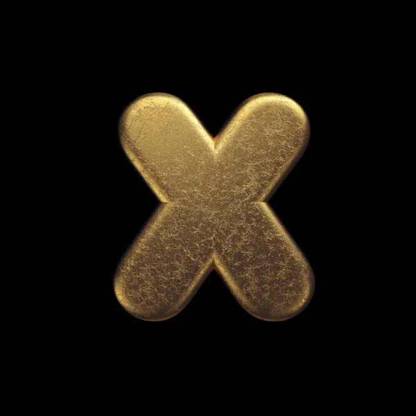 Gold letter X - Small 3d precious metal font - Suitable for fortune, business or luxury related subjects — Stock Photo, Image