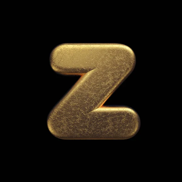 Gold letter Z - Lower-case 3d precious metal font - Suitable for fortune, business or luxury related subjects — Stock Photo, Image