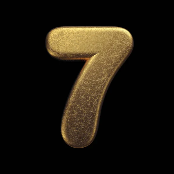 Gold number 7 -  3d precious metal digit - Suitable for fortune, business or luxury related subjects — Fotografia de Stock