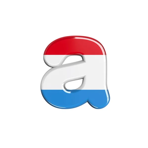 Carta luxemburguesa A - Lowercase 3d Luxembourgish flag font - Adequado para assuntos relacionados com o Luxemburgo, bandeira ou finanças — Fotografia de Stock