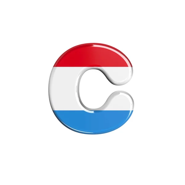 Luxembourgsk bogstav C - Lowercase 3d Skrifttype for luxembourgsk flag - Egnet til luxembourgsk flag, flag eller finansieringsrelaterede emner - Stock-foto