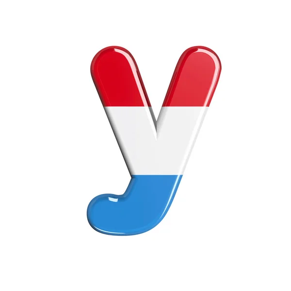 Luxembourg letter Y - Small 3d Luxembourgish flag font - Adatto a Lussemburgo, bandiera o materie finanziarie correlate — Foto Stock