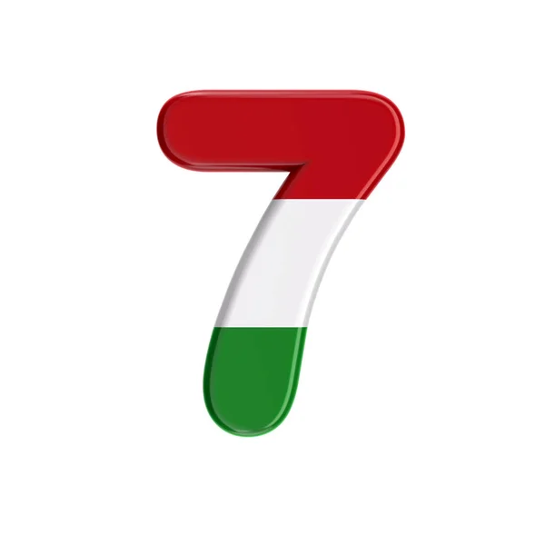 Hungarian number 7 -  3d flag of hungary digit - Budapest, Central Europe or politics concept — Stock Photo, Image