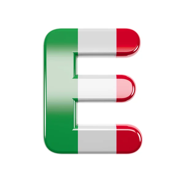 Italian letter E - Capital 3d Italy flag font - suitable for Italy, Europe or Rome related subjects — Stock Photo, Image
