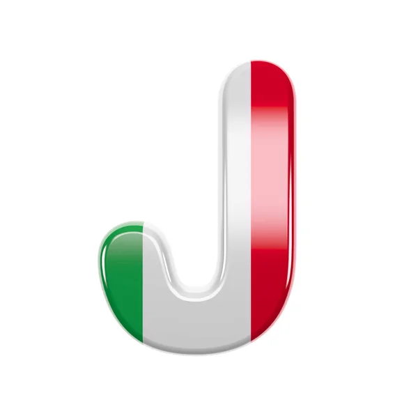 Итальянская буква J - Верхний регистр 3d Итальянский флаг шрифт - подходит для Италии, Европы или Рима смежных предметов — стоковое фото
