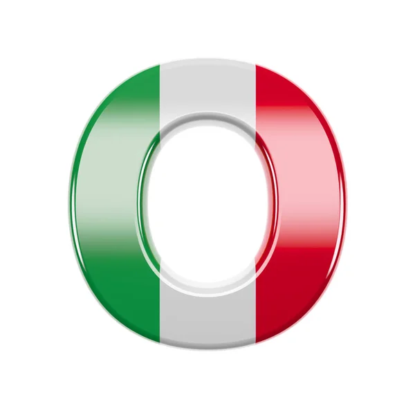 Lettera italiana O - Large 3d Italy flag font - adatta ad argomenti correlati a Italia, Europa o Roma — Foto Stock