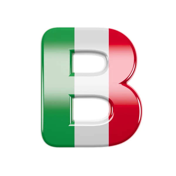 Italian letter B - Capital 3d Italy flag font - suitable for Italy, Europe or Rome related subjects — Stock Photo, Image